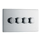 BG FPC84P 400W 4 Gang 2 Way Push Dimmer - Screwless Flatplate - Polished Chrome