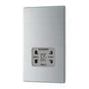 BG FPC20G Shaver Socket 115/230V Dual Volt Grey Surround - Screwless Flatplate - Polished Chrome