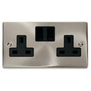 SCOLMORE Deco VPSC036BK 13A 2 Gang DP Switched Socket - Black