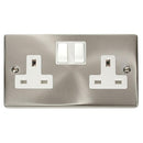 SCOLMORE Deco VPSC036WH 13A 2 Gang DP Switched Socket - White