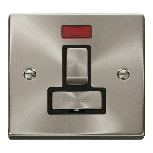 SCOLMORE Deco VPSC752BK 13A Ingot DP Switched Fused Connection Unit With Neon - Black
