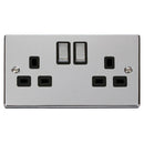 SCOLMORE Deco VPCH536BK 13A Ingot 2 Gang DP Switched Socket - Black