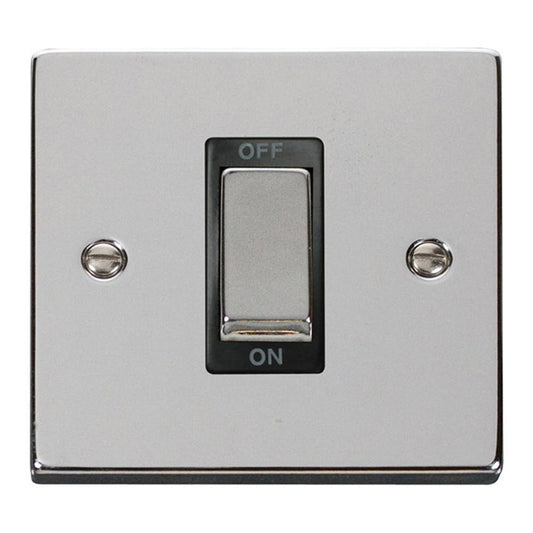 SCOLMORE Deco VPCH500BK 45A Ingot 1 Gang DP Switch - Black