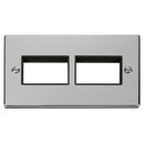 SCOLMORE Deco VPCH406BK 2 Gang MiniGrid™ Unfurnished Plate - 2 x 3 Apertures - Black