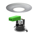 4Lite Wiz Satin Chrome IP65 Downlight with Wiz Connected Smart GU10 Lightbulb