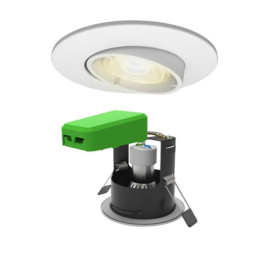4Lite Wiz Matt White Downlight with Smart GU10 Lightbulb - Adjustable