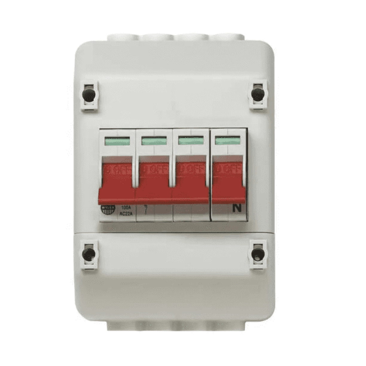 Wylex Rec4 100A 4 Pole Isolator Switch And Enclosure To Suit Meter Tails-Supplieddirect.co.uk